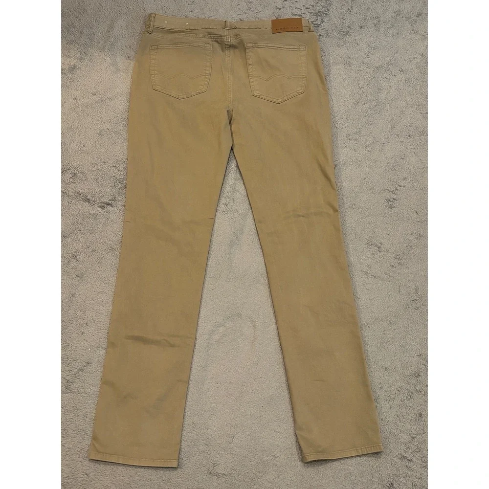 American Eagle Flex Khaki Pants Mens 34x34 Tan Straight Leg Five Pocket Chino